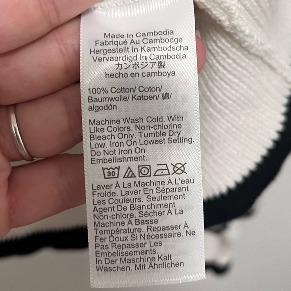 J Crew Striped half-zip sweater with pearl zipper in weekend stripe size large - Picture 7 of 8